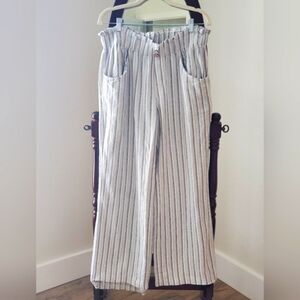 Rewind Linen Blend Wide Leg Pants